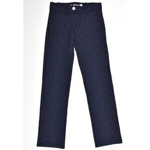 Betabrand Windowpane Printed Classic Straight Leg Pants - Petite S